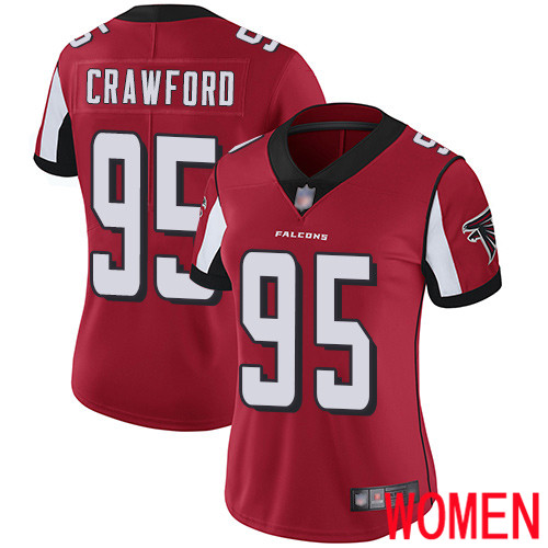 Atlanta Falcons Limited Red Women Jack Crawford Home Jersey NFL Football #95 Vapor Untouchable->women nfl jersey->Women Jersey